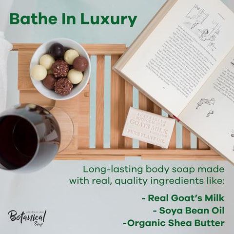 Australian Botanical Soap - Sabonete Botânico Australiano – Barras de Sabonete de Leite de Cabra com Soja – Triplo Moído, Duradouro, Base de Sabonete Natural, Óleo de Plantas Puro – Mulheres