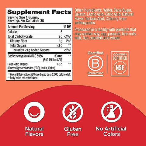 Fiber Gummy Rings – 5g de Fibra Prebiótica, FOS (Fruto-oligossacarídeos), Suporte Digestivo - OLLY