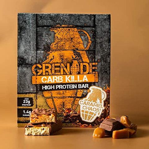 Escolha 12 Barras de Proteína de 13 Sabores Incríveis. Caramelo Salgado, Massa de Biscoito, Delícia de Chocolate, Manteiga de Amendoim, Amendoim Salgado, Bolo de Aniversário e Mais. Alto Teor de Proteína - Grenade Carb Killa