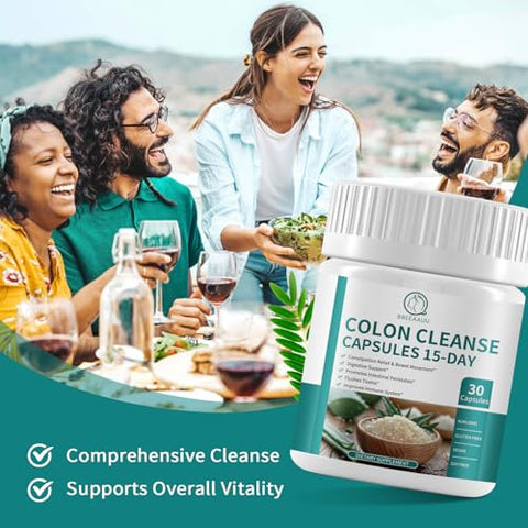 BBEEAAUU - Cápsulas Detox para Limpeza do Cólon, 15 Dias de Saúde Intestinal, Saúde Intestinal para Mulheres e Homens, Suporte Digestivo