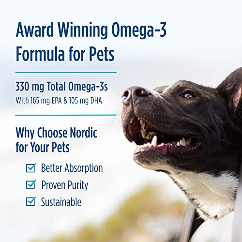 Omega-3 Pet – 180 Soft Gels – 330 mg – Óleo de Peixe para Cães com EPA - Nordic Naturals