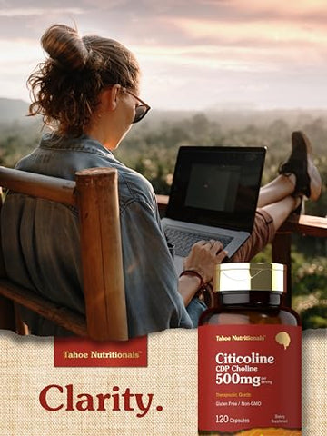 Tahoe Nutritionals - Citicoline 500mg | 120 Cápsulas | Suplemento CDP Colina | Grau Terapêutico | Sem Glúten, Não-OGM