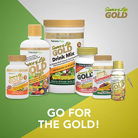 Source of Life Gold Multivitamínico – 90 Comprimidos – com Vitaminas D3, B12 – Melhor Marca de Produto - Natures Plus