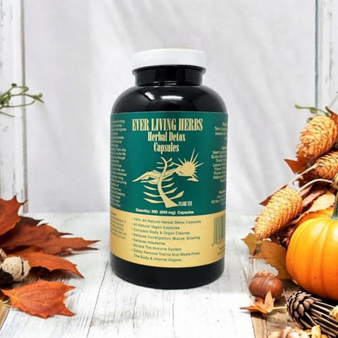 Ever Living Herbs - Herbal Detox 300 Cápsulas – Desintoxicação Natural para uma Vida Saudável
