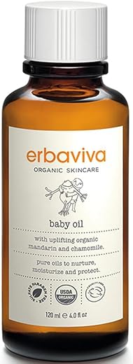 Óleo de Bebê erbaviva, 118 ml – Hidratação suave e natural para a pele delicada do seu bebê