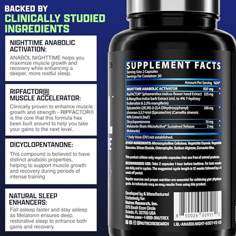 Nutrex Research - Anabol PM: Construtor Muscular Noturno – Aumente seus Ganhos!