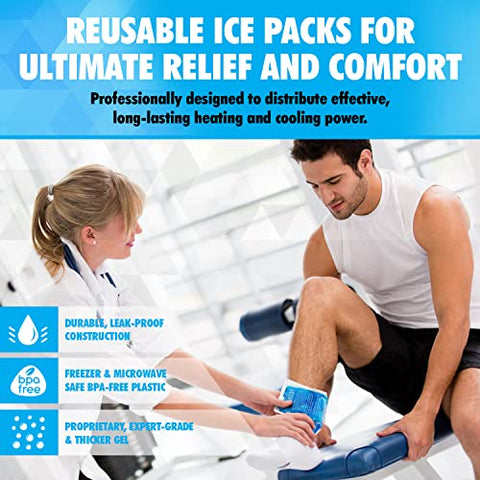 Perfect Remedy - Gel Ice Packs para Lesões – Pacote com 2, Compressa de Gelo Reutilizável para Frio e Calor, Alívio Suave para Lesões, Alternativa para Bolsas de Água Quente, Gel Reutilizável para Lesões
