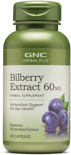 Herbal Plus Extrato de Mirtilo 60mg | Suporte para a Saúde dos Olhos e Visão | 100 Comprimidos - GNC