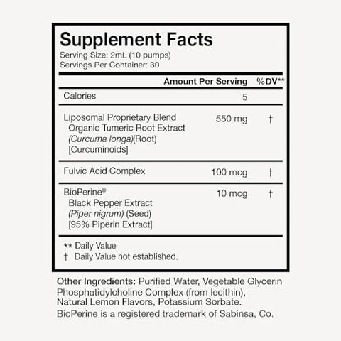 Curcumina Lipossomal – Suporte Natural às Articulações com Cúrcuma, Pimenta Preta e BioPerine – 1 Frasco, Suprimento de 30 Dias - Terra Health Essentials