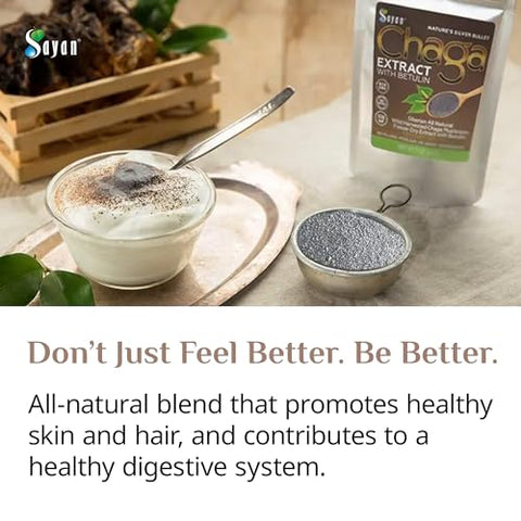 Extrato de Cogumelo Chaga Siberiano Sayan com Pó de Betulina (60 ml) – Mistura Antioxidante Orgânica – Suporte ao Sistema Imunológico