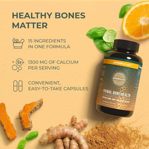 Complexo Ósseo de Carbonato de Cálcio para a Saúde Óssea Masculina - Primal Harvest