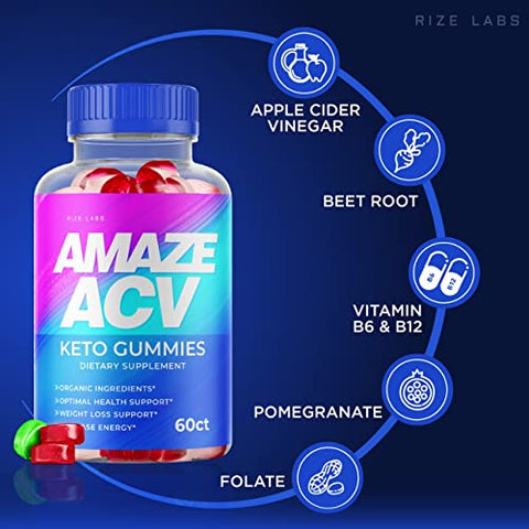 rize labs - (5 Pacotes) Gomas de Amaze ACV Keto para Perda de Peso – Gomas de Amaze Keto – Avançado de Vinagre de Maçã Keto Orgânico Aumenta Energia Gomas de Amaze Keto Pastilla Gomita Gunmies (300…)