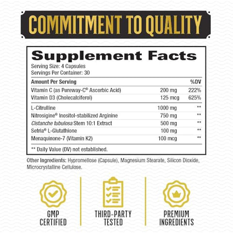 Join Top Shelf Grind - Suplemento de Óxido Nítrico para Homens 6 em 1, Alpha Fluxo Sanguíneo, Impulsionador de Resistência, Força, Energia, Resistência | 120 Cápsulas