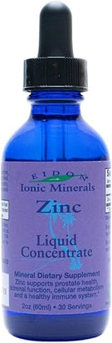 Concentrado Líquido de Zinco Iônico para Adultos e Crianças, Fortalece o Sistema Imunológico, Cabelo e Pele, Saúde do Fígado e dos Rins, Alivia o Estresse – 30ml - Eidon Ionic Minerals
