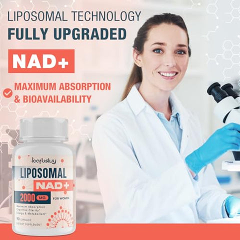 IcarusIvy - 2000MG Liposomal NAD para Mulheres – Suplemento NAD com Ashwagandha, Maca e Black Cohosh | Marca em Destaque