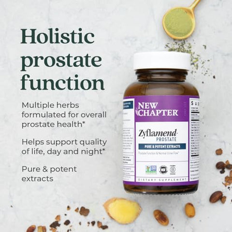 Zyflamend Prostate – Óleo de Semente de Abóbora, Cúrcuma e Saw Palmetto – Cápsulas Vegetarianas, 60 Unidades - New Chapter