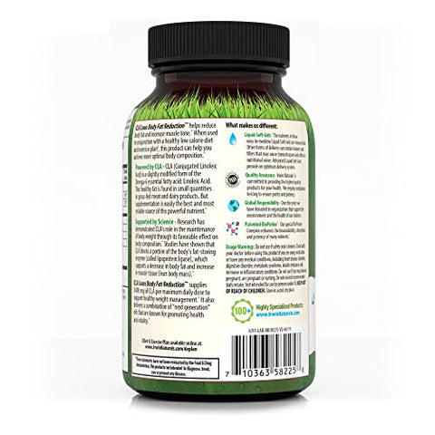 Cla Lean Body Fat Reduction 80 Cápsulas – Redução de Gordura Corporal - Irwin Naturals