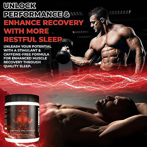Revolution Science - VIOLENCE Pré-treino em Pó Sem Estimulantes por REVSCI, Fórmula de Pré-treino sem Cafeína, Suplemento para Bomba Muscular