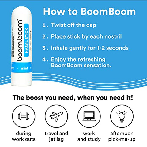 Nasal Stick (4 Unidades) | Potencializa Concentração Melhora Respiração | Proporciona Sensação Refrescante | Inalador de Aromaterapia com Óleos Essenciais Mentolados (Menta, Hortelã Invernal,…) - BoomBoom