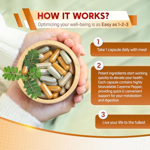 PEAKPURY - Cayenne Pepper 8000mg + Ginger 3000mg + Turmeric 2500mg + Berberine 2500mg – Suporte à Digestão e Saúde Intestinal – Fabricado nos EUA