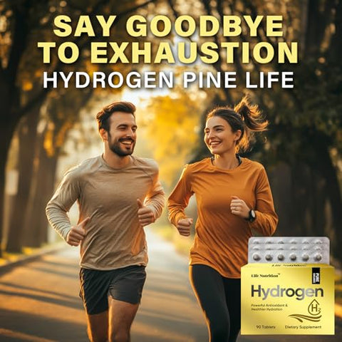 Life Nutrition - 90 Tabletes 12ppm, Tabletes de Água de Hidrogênio Molecular com Magnésio, Energia Extra, Sem Glúten, Bebida Antioxidante Keto, Ajuda a Combater a Inflamação