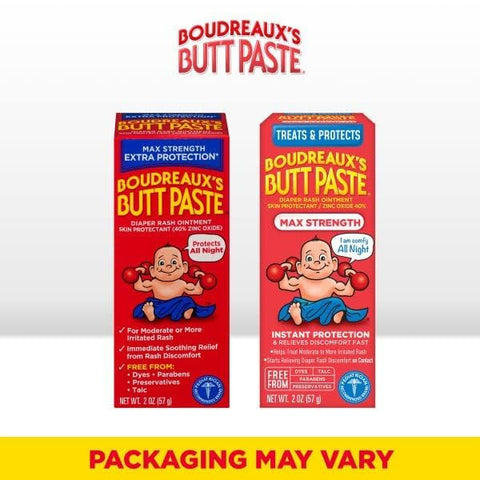 Boudreaux's Butt Paste - Boudreaux’s Butt Paste – Creme para Assaduras de Fraldas, Máxima Proteção, 2 oz (60 ml), 3 Unidades
