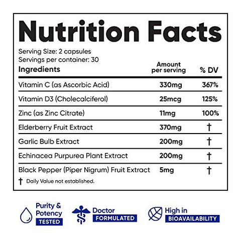 Immuneti Nutrition - Immuneti – Defesa Imunológica Avançada, Fórmula Poderosa 6 em 1 com Vitamina C, Vitamina D3, Zinco, Sabugueiro, Alho, Equinácea – 3 Pacotes – Suporte para Saúde Geral