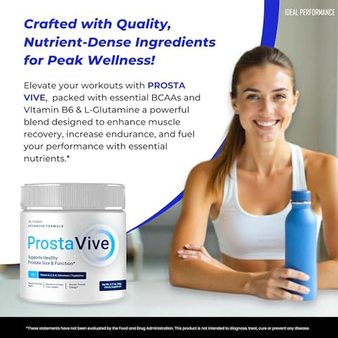 IDEAL PERFORMANCE - Fórmula Avançada em Pó Prostavive – Força Máxima, Oficial com Vitamina A, Vitamina C, Vitamina D, Zinco, Cromo, ProstaVive