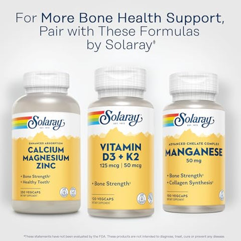 Vitamina D3 K2 – Suporte à Saúde Óssea e Imunológica – Com 5000 UI de Vitamina D como Vit D3 e 50 mcg de Vitamina K2 como Menoquinona MK7, Sem Soja, 60 Dias - SOLARAY