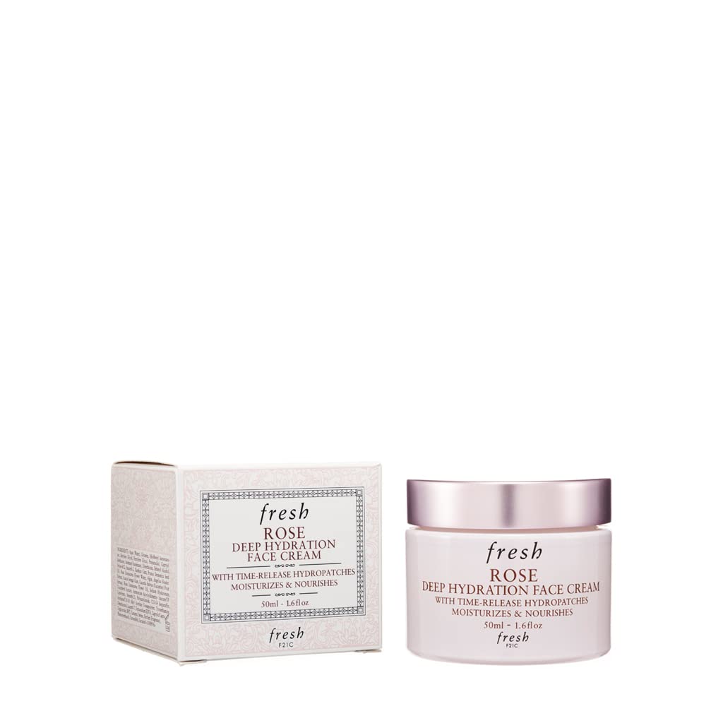 Creme facial hidratante profundo Fresh Rose – pele normal a seca, 1,6 onças (45g)