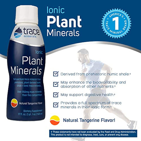 Trace Minerals - Minerais Traços | Minerais de Plantas Iônicos Líquidos | Suplemento Alimentar | Vegano Certificado, Não Transgênico, Sem Glúten, Livre de BPA, Testado por Terceiros | Tangerina | 500 ml