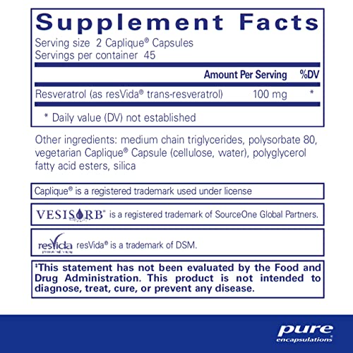 Resveratrol VES-Sorb | Suporte Hipoalergênico para Saúde Celular e Cardiovascular* | 90 Cápsulas - Pure Encapsulations