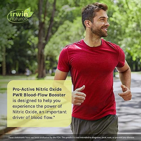 PWR Óxido Nítrico Ativo – 60 Soft-Gels Líquidos – Estimulante do Fluxo Sanguíneo com L-Citrulina e Raiz de Beterraba - Irwin Naturals