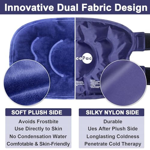 AiricePac - Gelo Terapêutico para Alívio da Dor no Joelho, Envoltório de Gelo Reutilizável em Gel para Lesões, Inchaço, Cirurgia de Substituição do Joelho, Terapia de Compressa Fria para Artrite, Lesão de Menisco e LCA, Azul