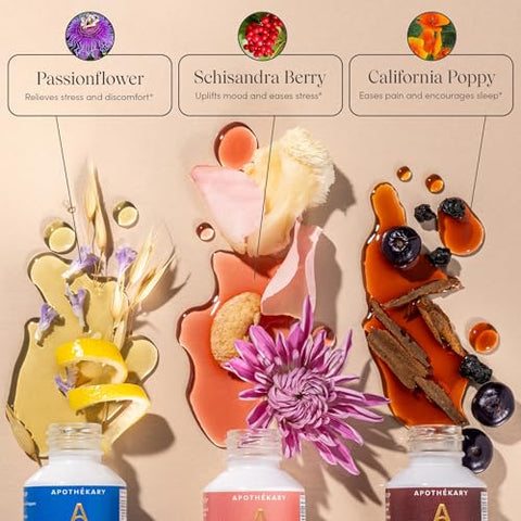 Conjunto de Mini Tinturas Herbais Apothékary Free Spirit, Vermelho, Branco – 100% Natural e Poderoso