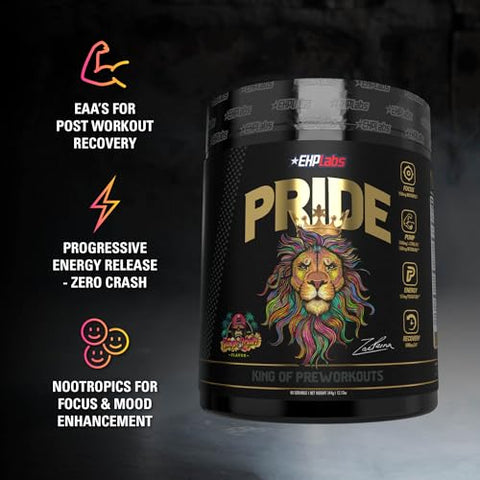 Pride Pré-Treino em Pó Energético – Pré-Treino sem Açúcar para Homens – 300g - EHP Labs