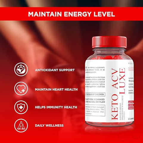 rize labs - (3 Pacotes) Gomas Keto Luxe ACV – Gomas Keto ACV Luxe para Homens e Mulheres – Máxima Força – Avançada Perda de Peso – Gomas Keto ACV – Gomas Keto ACV Luxe Gummy AVC Plus – Gomitas Keto