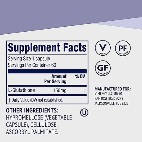Glutationa – Suporte à Desintoxicação do Fígado* – Superfood para Saúde Celular | 100g - Vimergy