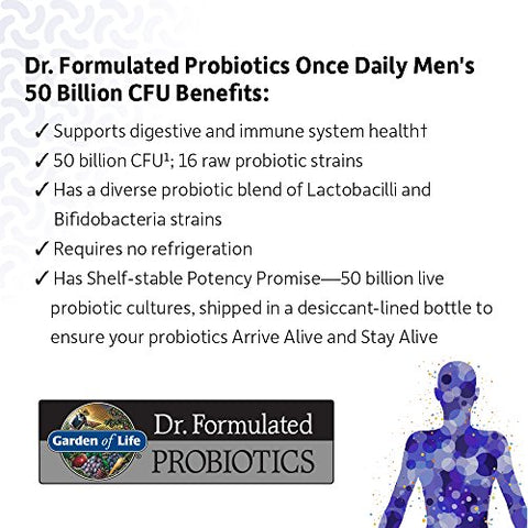 Probióticos para Homens, 30 Cápsulas – Melhor Marca de Probióticos para Saúde Masculina - Garden of Life