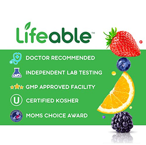 Gummies de Zinco para Crianças – 25mg – Sabor Natural Delicioso – Vitaminas em Goma Suplemento – Livre de Glúten, Vegetariano e Livre de GMO – Mastigável – Suporte Imunológico Saudável – para - Lifeable