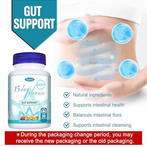 TAOTERS - 15 Dias de Limpeza Suporte Intestinal 2 Pacotes | Colon Broom, Suplemento Detox com Sene, Cascara Sagrada | Marca em Destaque