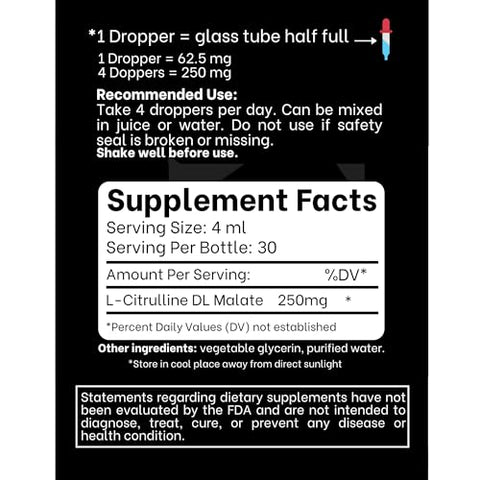 Think Above - L-Citrulline DL Malate 2:1 – Gotas Líquidas – 250 mg por Porção – 30 Dias – Topo com Conta-Gotas – Marca: [Nome da Marca]