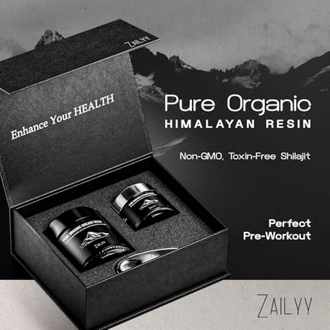ZAILYY - Shilajit Orgânico Puro do Himalaia em Resina 80g | Testado em Laboratório