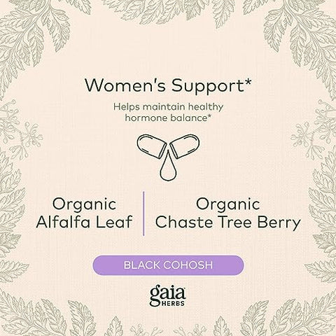 Menopause Support Daytime – Equilíbrio Hormonal e Bem-estar para Mulheres – com Vitex, Black Cohosh, St. John’s Wort e Aveia – 60 ml Vegan Liquid - Gaia Herbs
