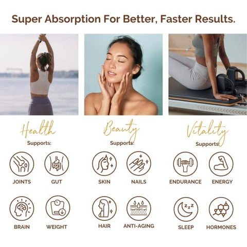 Shore Magic - Pó de Colágeno Marinho Premium com Peptídeos Hidrolisados Tipo I II III e IV para Mulheres e Homens, Proveniente de Peixes Selvagens Certificados Halal Kosher Sem Sabor – 14 Stir