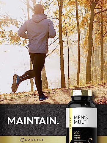 Multivitamínico para Homens | 200 Comprimidos | com Vitaminas A, C, D, E | Marca Carlyle - Carlyle