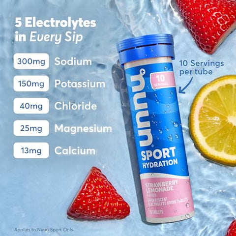 Sport Caffeine – Tabletes Eletrolíticos Dissolvíveis em Água, Pack Variado | 5 Eletrólitos Essenciais para Hidratação | 1g de Mistura para Bebida com Baixo Açúcar | Vegano, Não-OGM | Pack com 6 (60 no total) - Nuun
