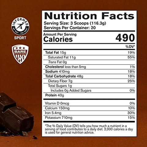 BARE PERFORMANCE NUTRITION - Bare Performance Nutrition – Substituto de Refeição Completo BPN Strong Food, Chocolate, 20 porções – Nutrição Completa e Saborosa