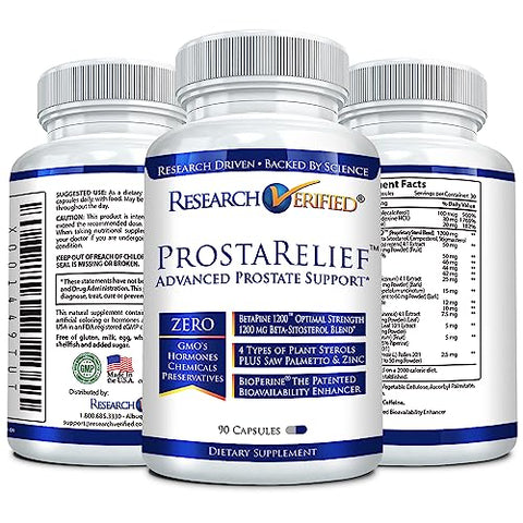 Prosta Relief – Saw Palmetto e Bioperine® – Saúde da Próstata; Bexiga - Research Verified